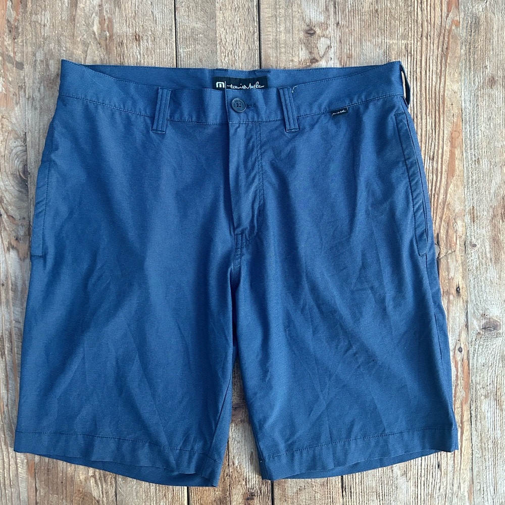 Travis Mathew Navy Blue Flat Front Shorts